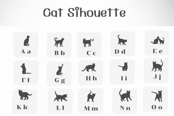 Cat Sihouette Font - Preview 1