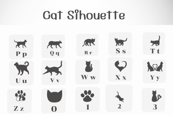 Cat Sihouette Font - Preview 2