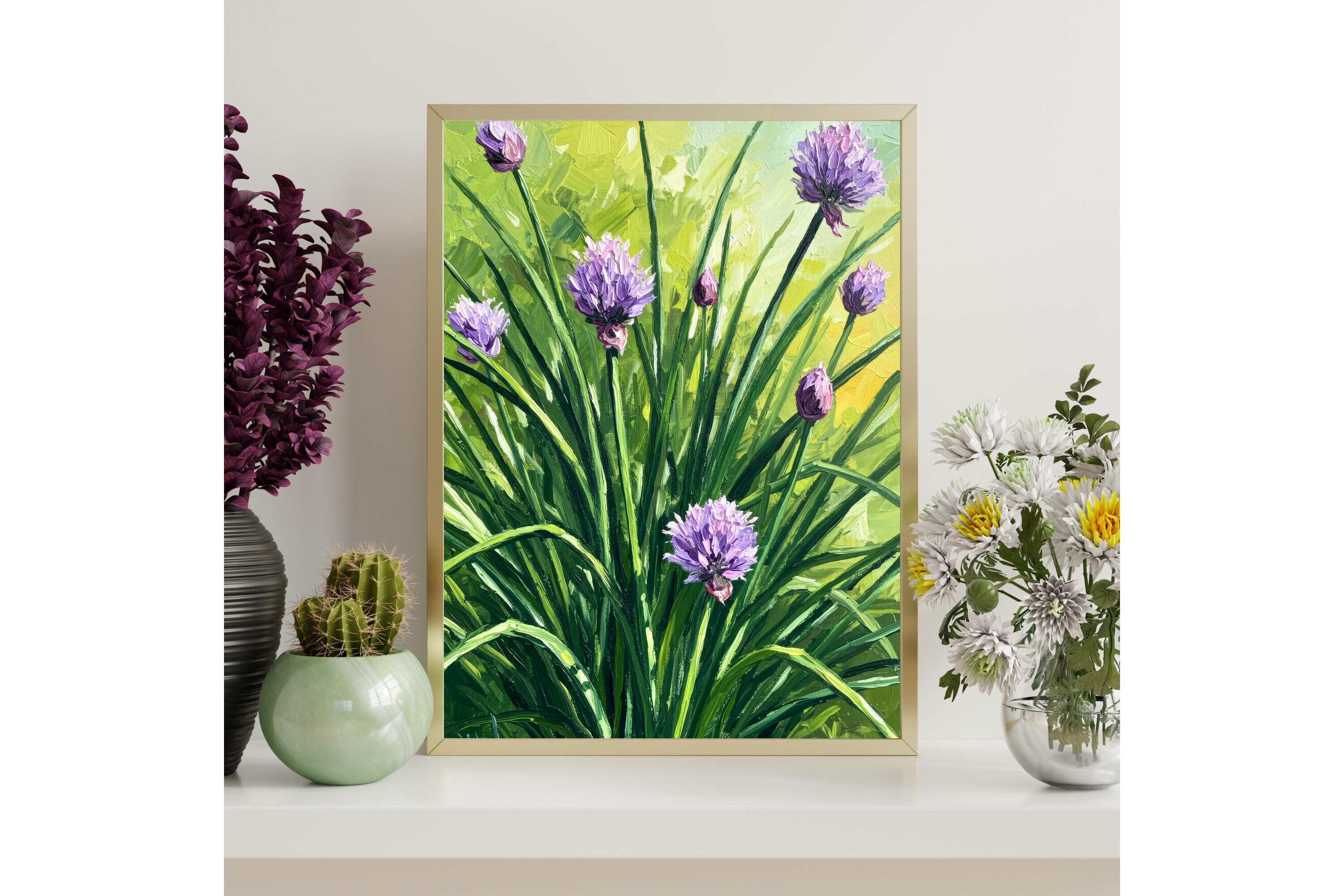 Chives in Bloom Printable Wall Art