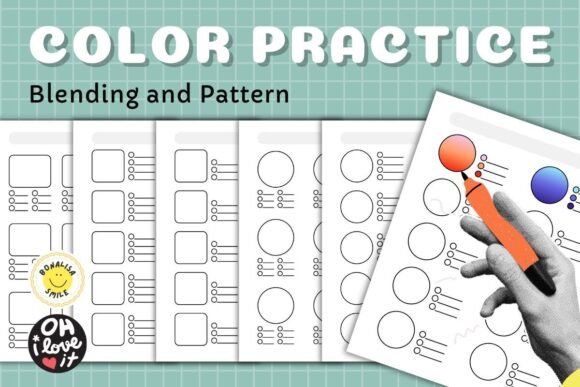 Color Practice Sheets Color Swatch Blend Graphic Coloring Pages & Books By Bonalisa Smile