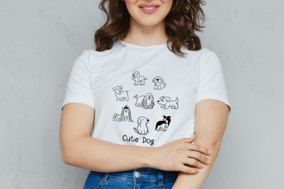 Cute Dog Doodles Font PNG with transparent background - Preview 1