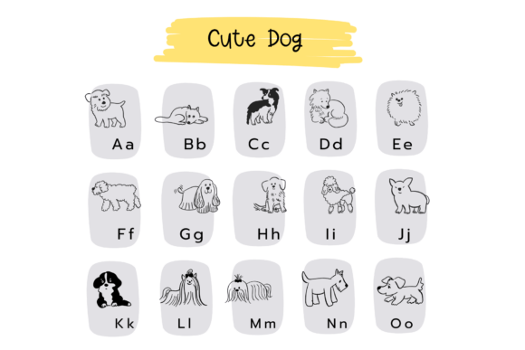 Cute Dog Doodles Font PNG with transparent background - Preview 6