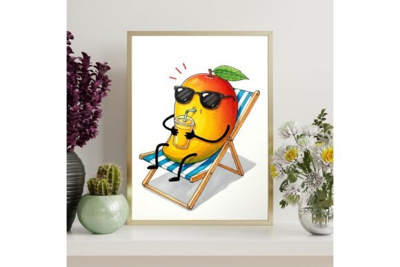 Cute Mango Beach Printable Wall Art