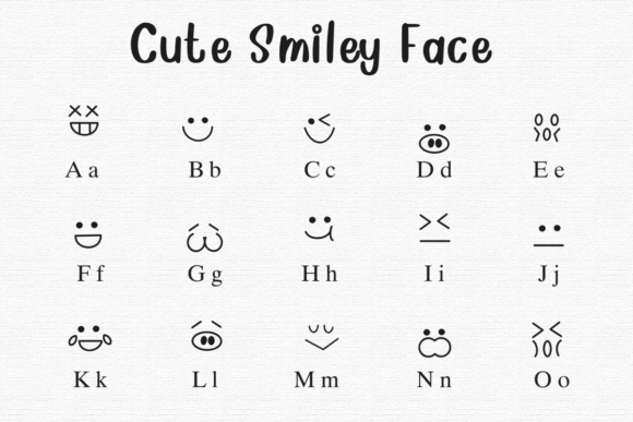 Cute Smile Face Font - Preview 1