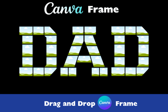 Dad Canva Frame Photo Collage Template Graphic Photo Collage & Scrapbook Templates By Rosey Designs Galore