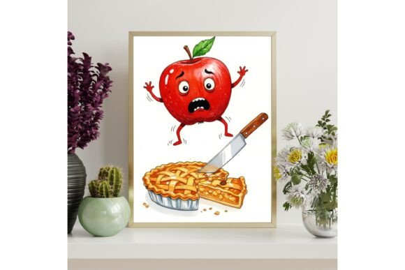 Funny Apple and Pie Printable Wall Art
