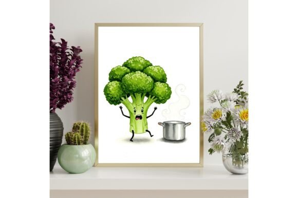 Funny Broccoli Kitchen Wall Art