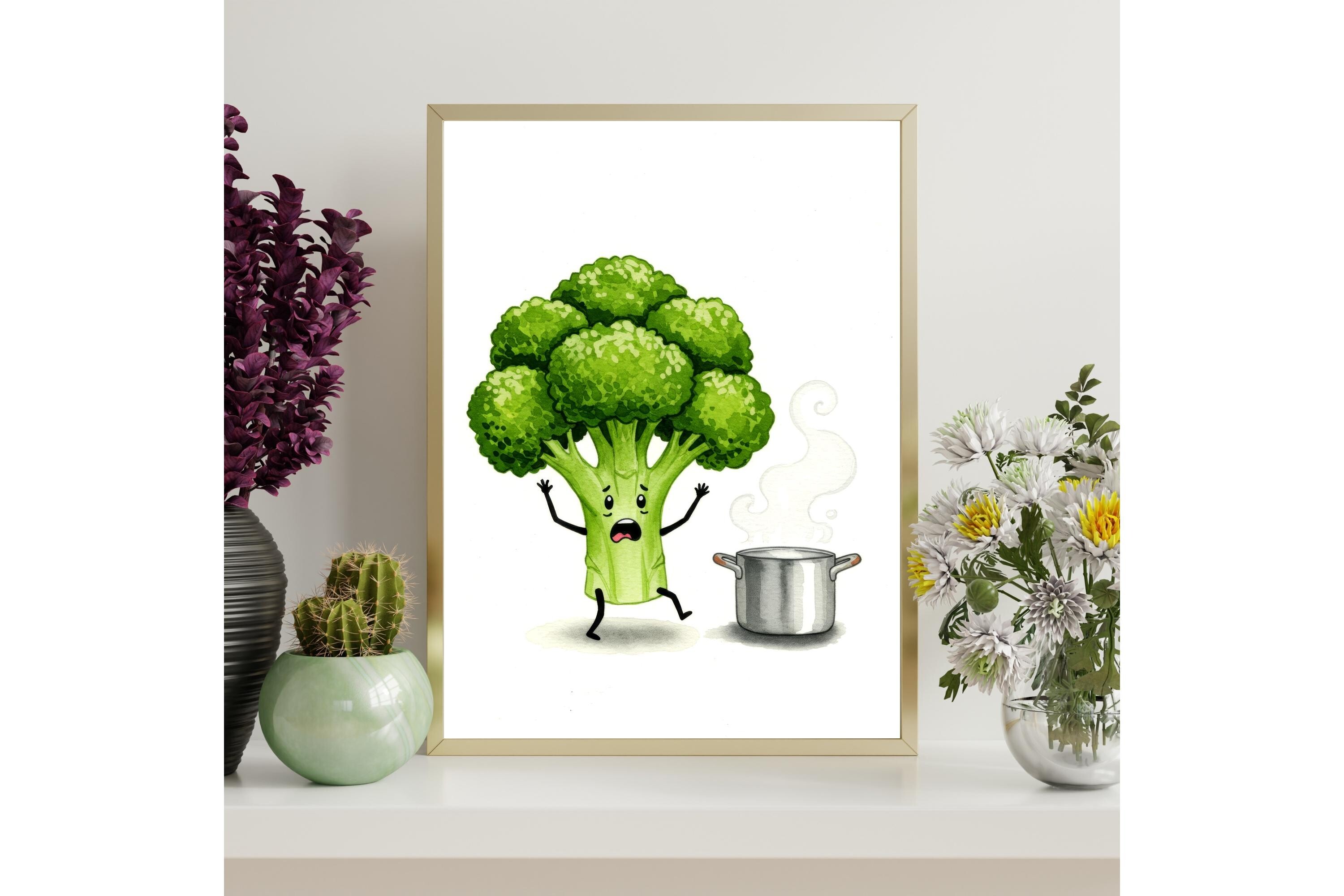Funny Broccoli Kitchen Wall Art