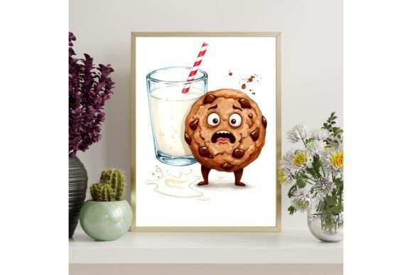 Funny Cookie and Milk Printable Wall Art