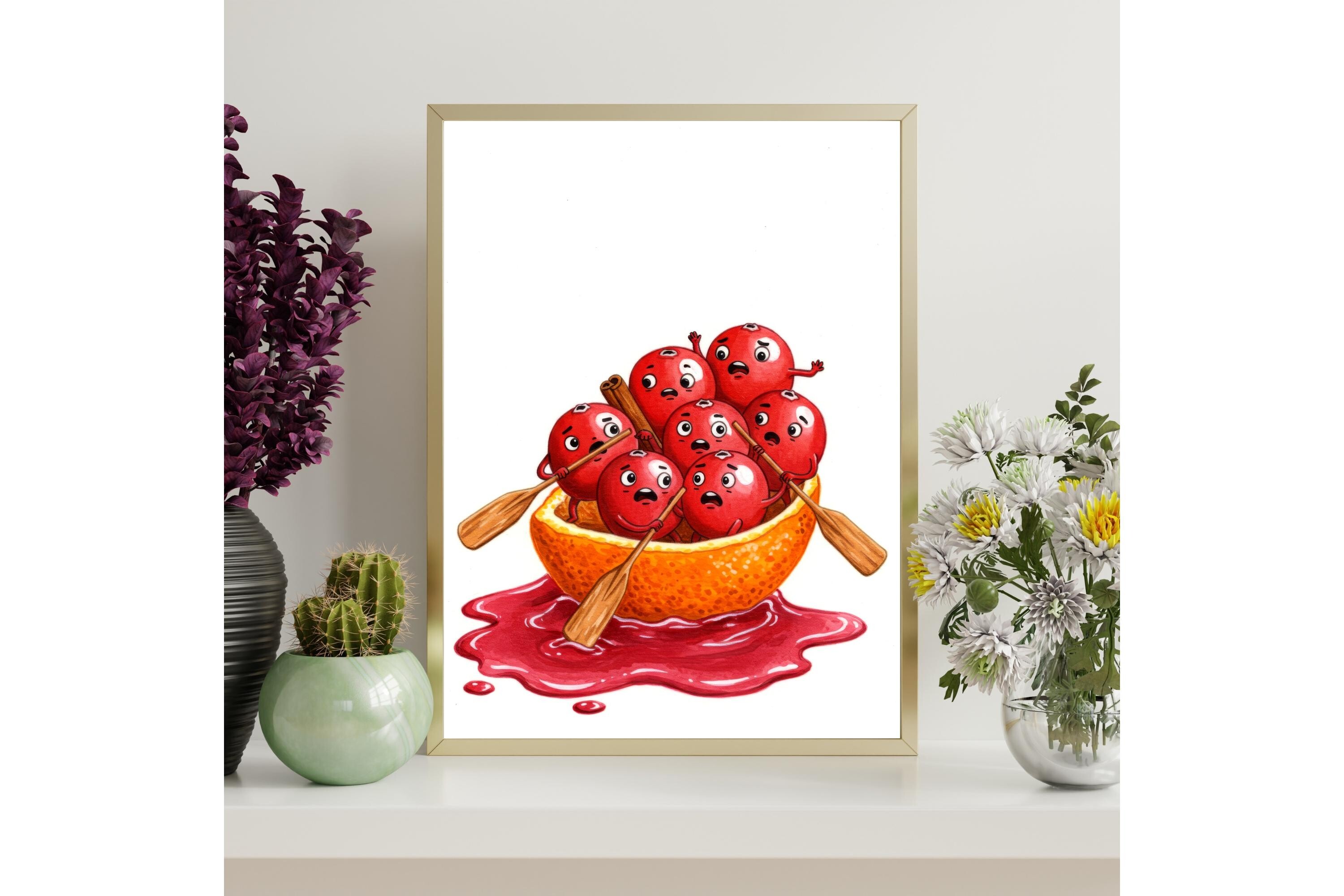 Funny Cranberry Cartoon Printable Wall