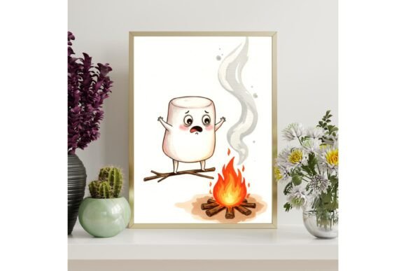 Funny Marshmallow Campfire Decor