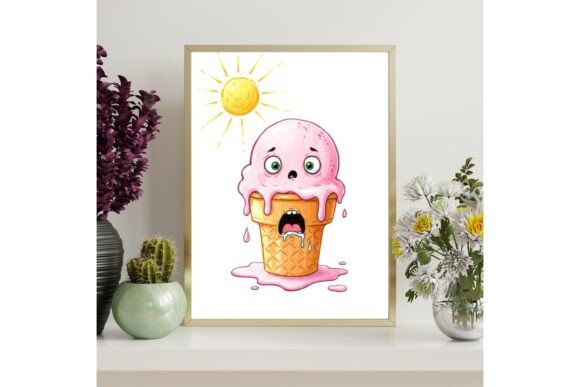 Funny Melting Ice Cream Printable Wall