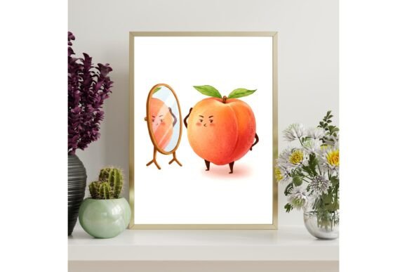 Funny Peach Printable Wall Art
