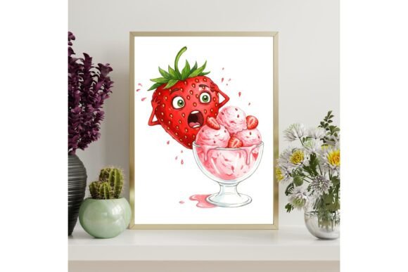 Funny Strawberry Ice Cream Printable