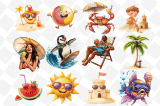 Funny Summer Beach Clipart Graphic by Markicha Art · Creative Fabrica