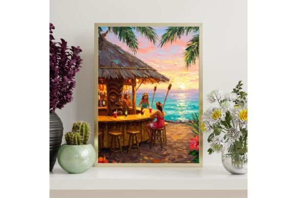 Hawaiian Tiki Bar Printable Wall Art