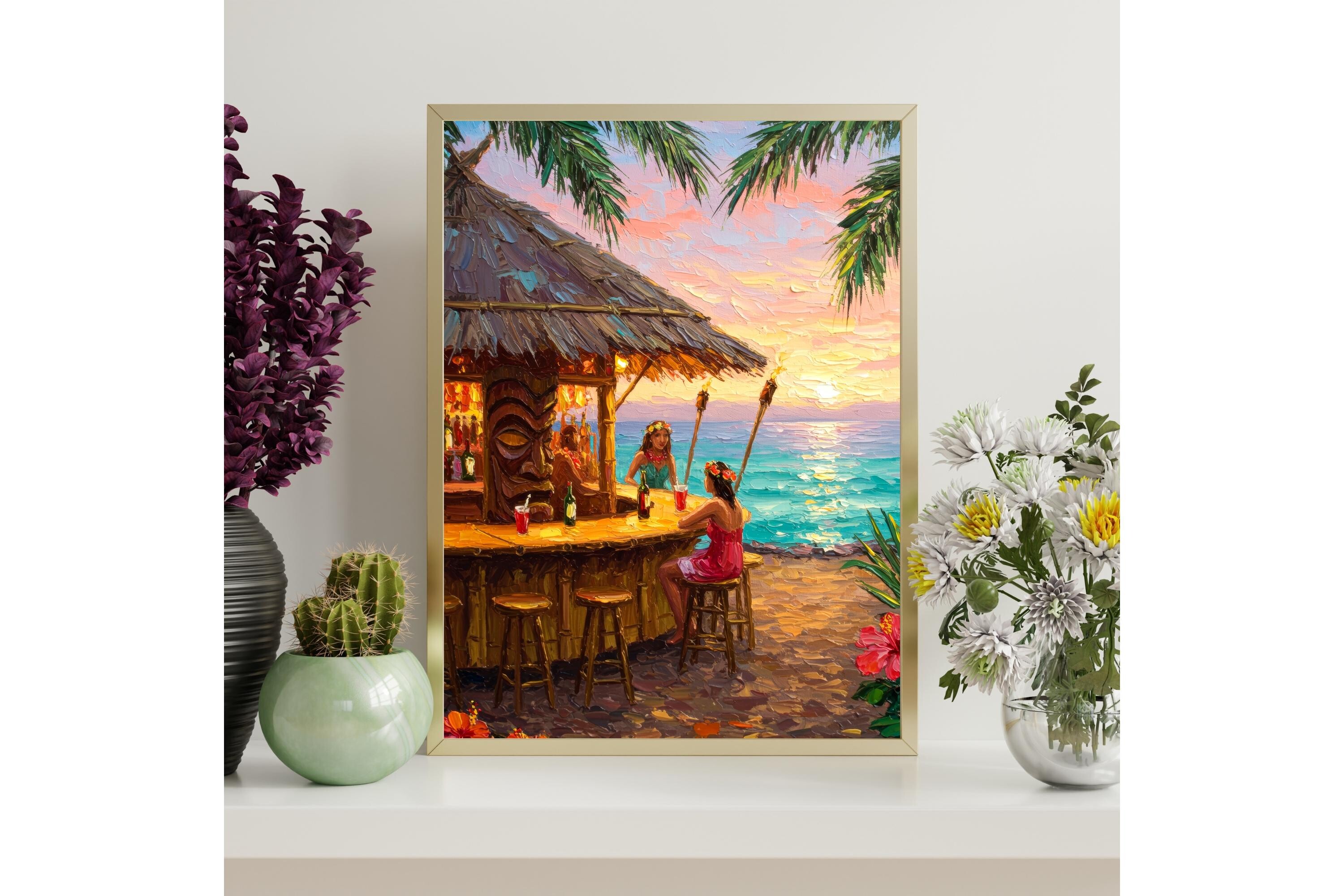 Hawaiian Tiki Bar Printable Wall Art
