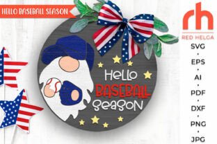Hello Baseball Season SVG, Door Sign DXF · Creative Fabrica