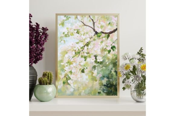 Impressionist Dogwood Tree Wall Art