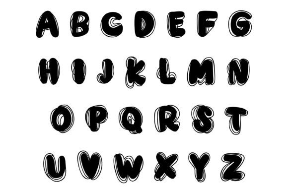 Ink Swirl Font PNG with transparent background - Preview 1