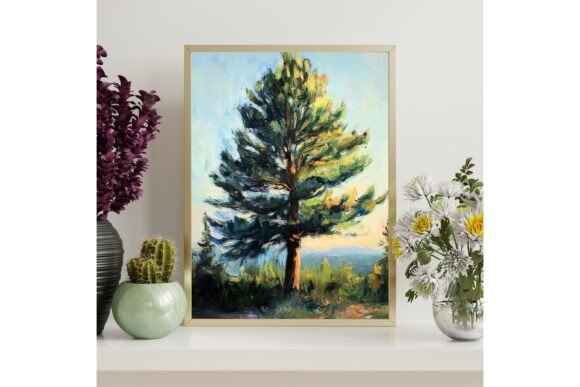 Pine Tree Landscape Printable Wall Art