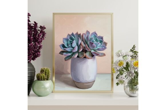 Printable Echeveria Succulent Wall Art
