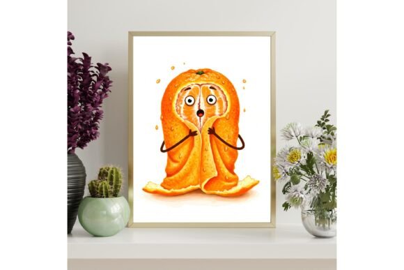 Printable Funny Orange Character Wall