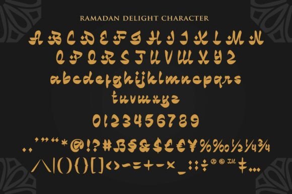 Ramadan Delight Font PNG with transparent background - Preview 1