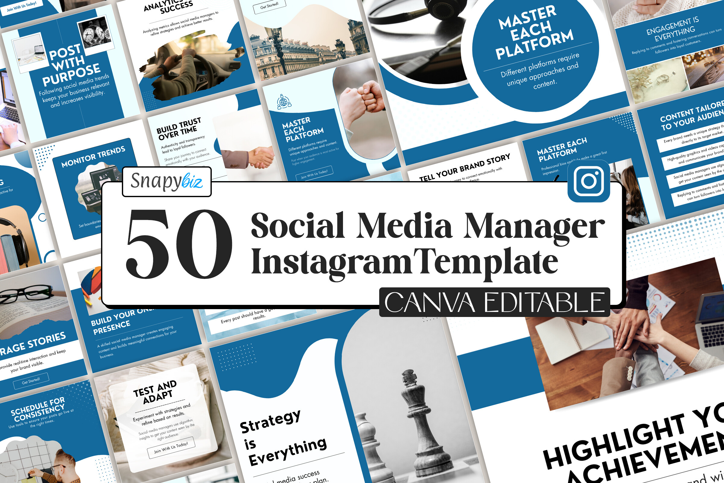 Social Media Manager Canva IG Templates Graphic by SnapyBiz · Creative ...