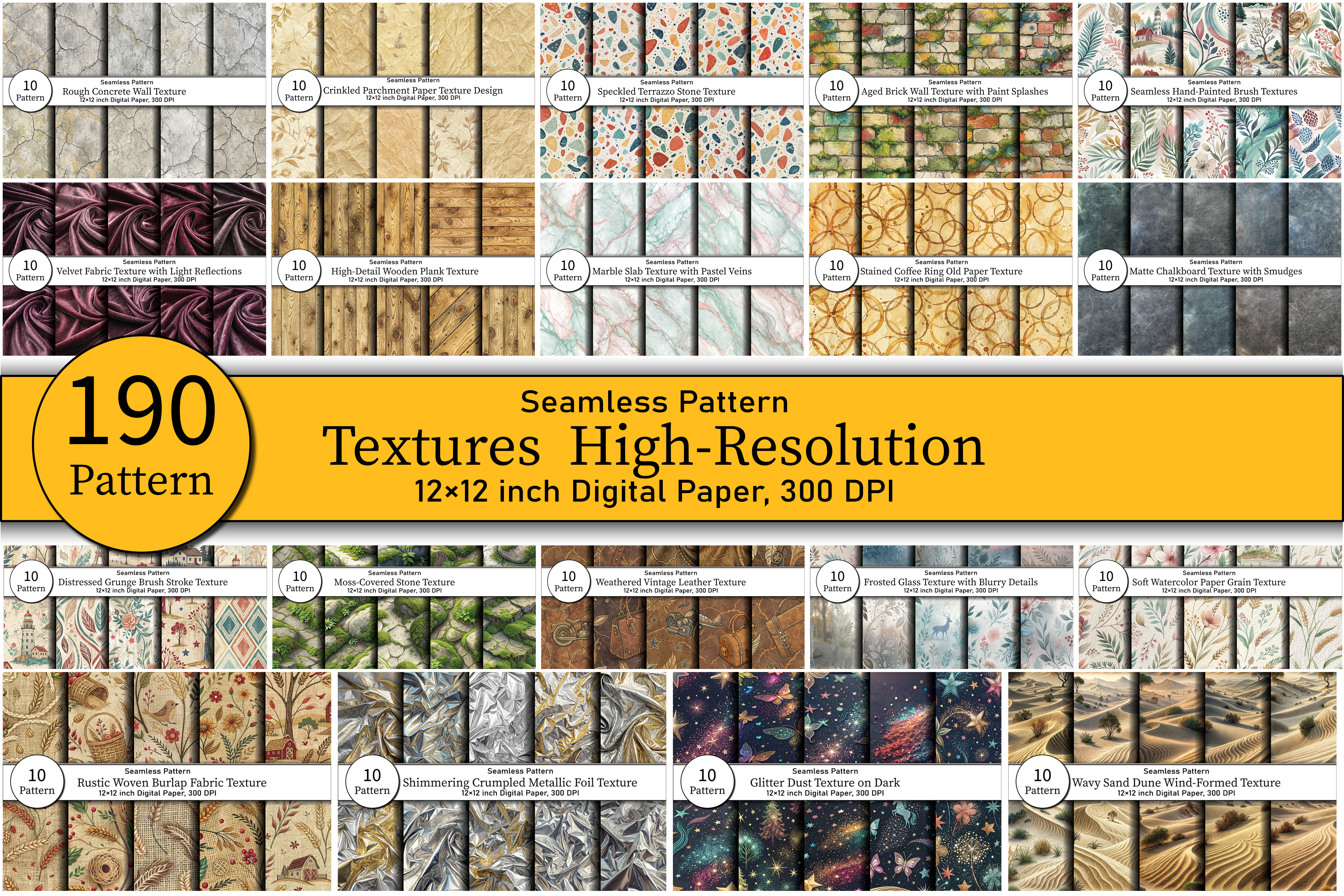 190 Digital Paper Textures Graphic by Design Store · Creative Fabrica