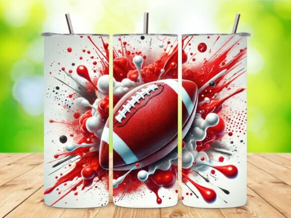 American Football 20Oz Tumbler Wrap Graphic Tumbler Wraps By Bee Prints