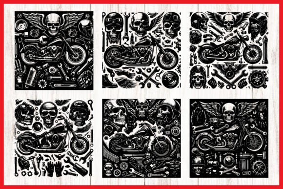 Badass Skull Biker Vector Bundle Grafik Plotterdateien Von Arifin Vector Studio