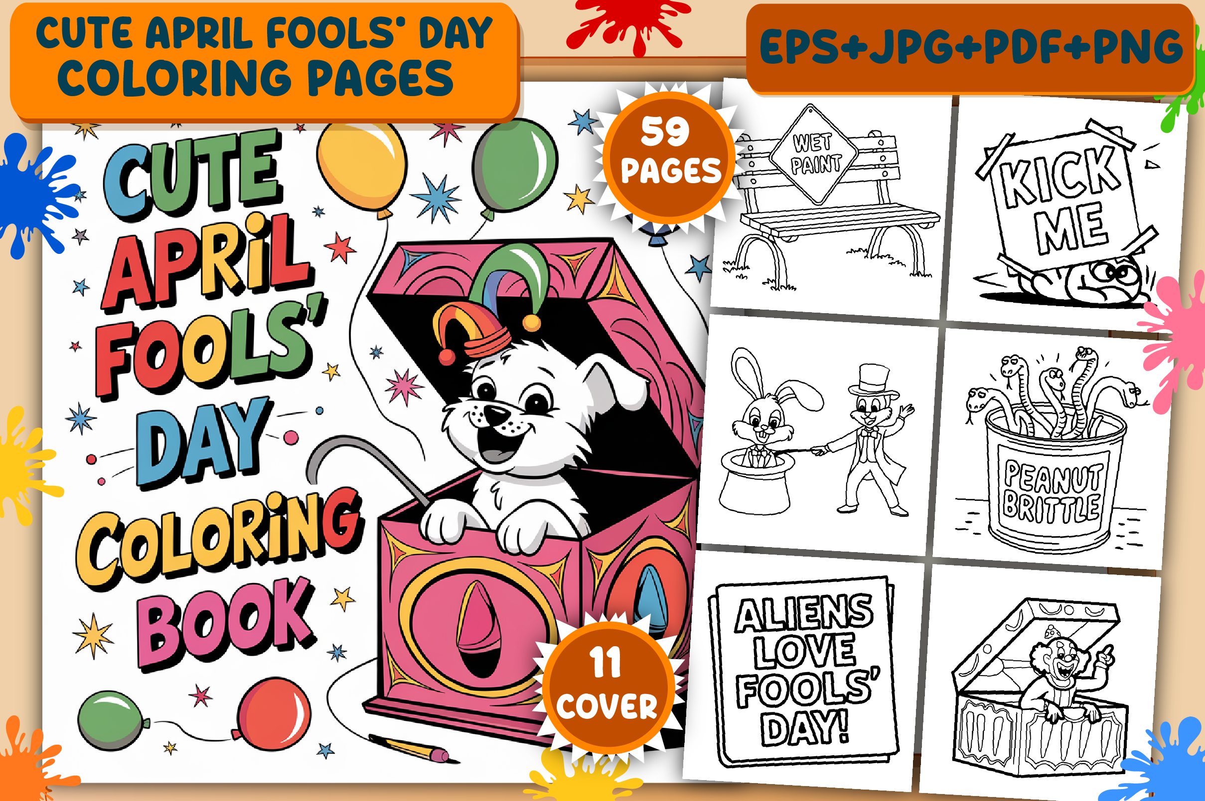 Cute April Fools' Day Coloring Pages