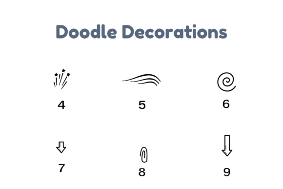 Doodle Decorations Font PNG with transparent background - Preview 6