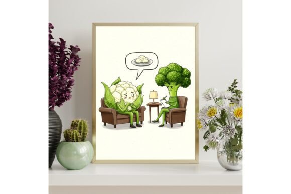 Funny Cauliflower Therapy Printable Wall