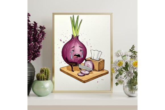 Funny Crying Onion Printable Wall Art