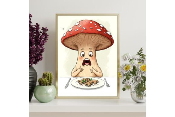Funny Mushroom Cannibal Kitchen Wall Art