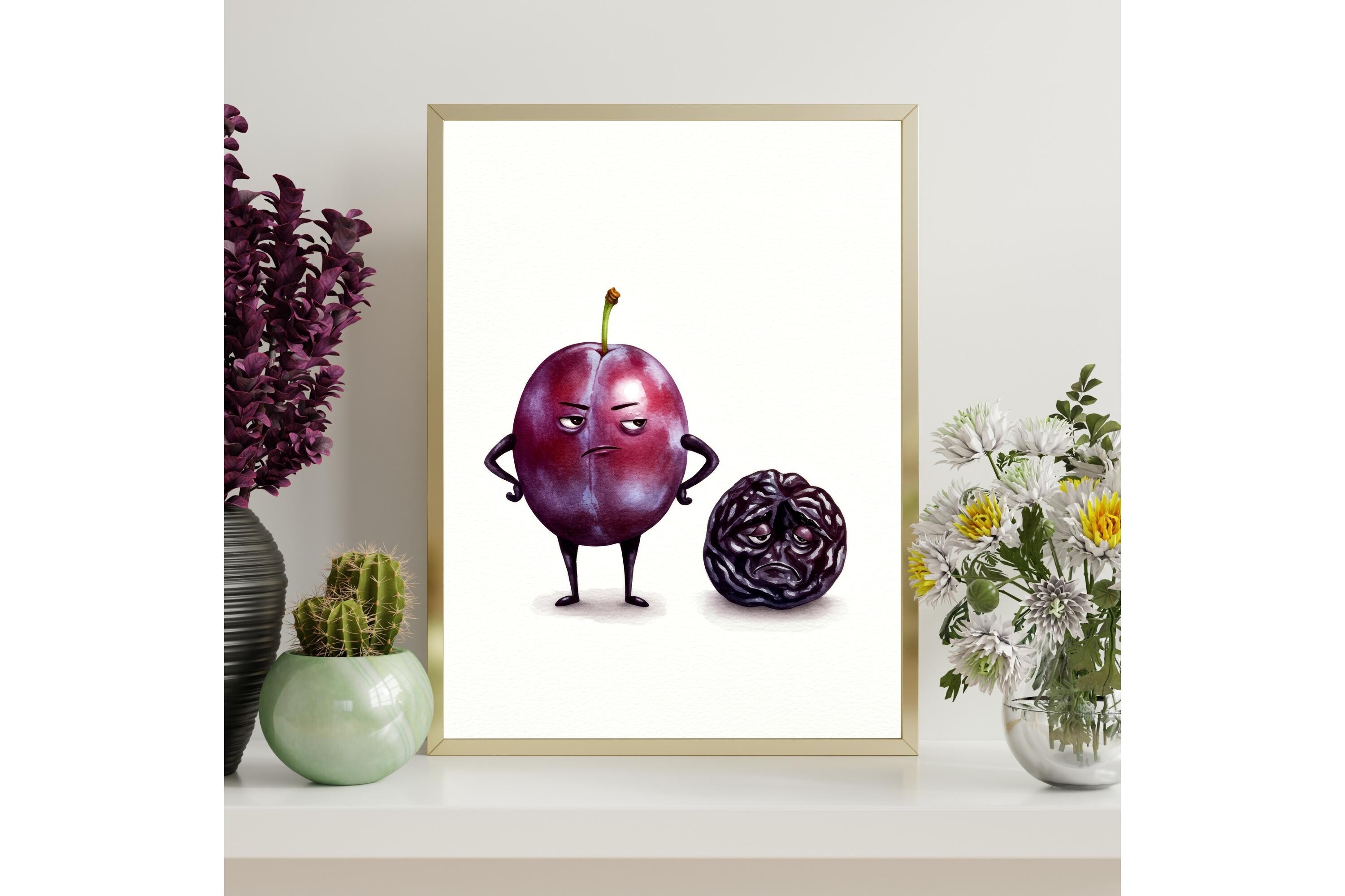 Funny Plum & Prune Printable Wall Art
