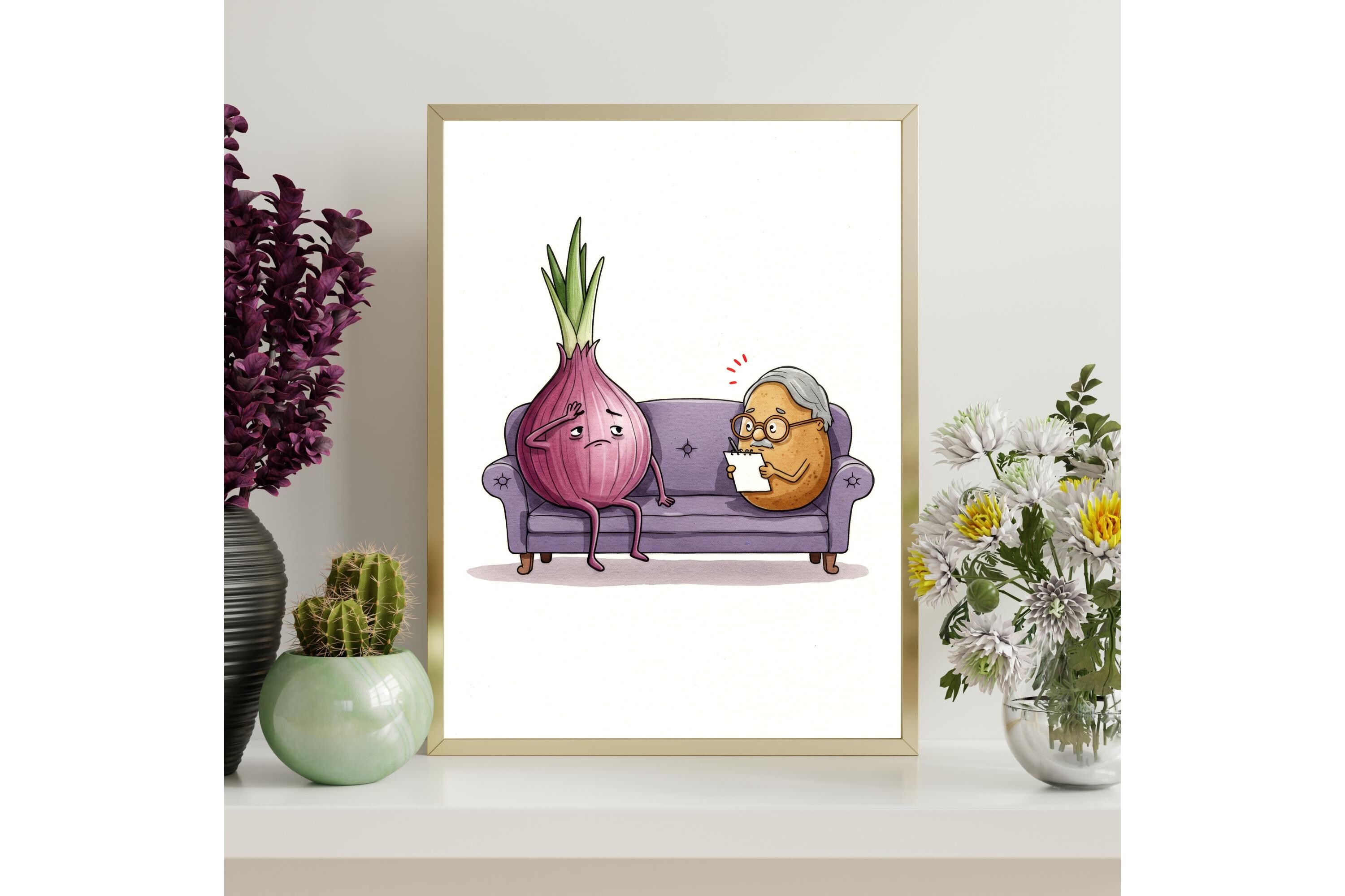 Funny Vegetable Therapy Wall Art