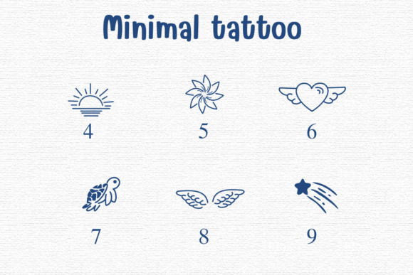Minimal Tattoo Font PNG with transparent background - Preview 3
