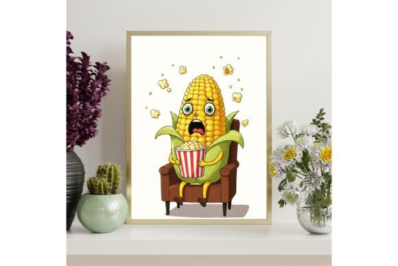 Popcorn Funny Corn Art Print