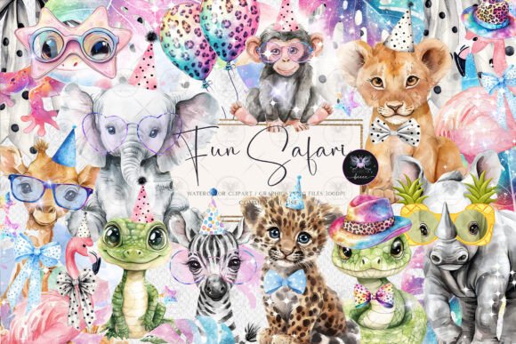 Safari Baby Animals Clipart Graphic Illustrations By BigCakeBee