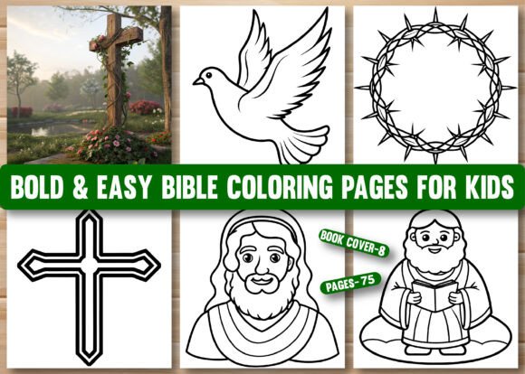 Bold &Easy Bible Coloring pages for kids