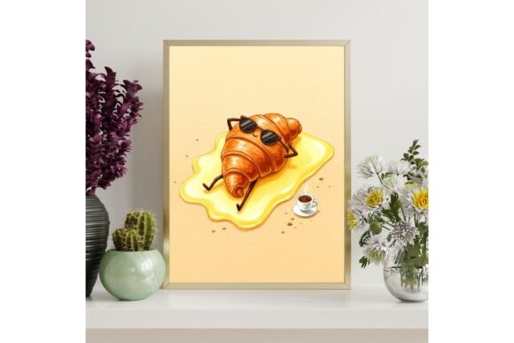 Funny Croissant Printable Wall Art