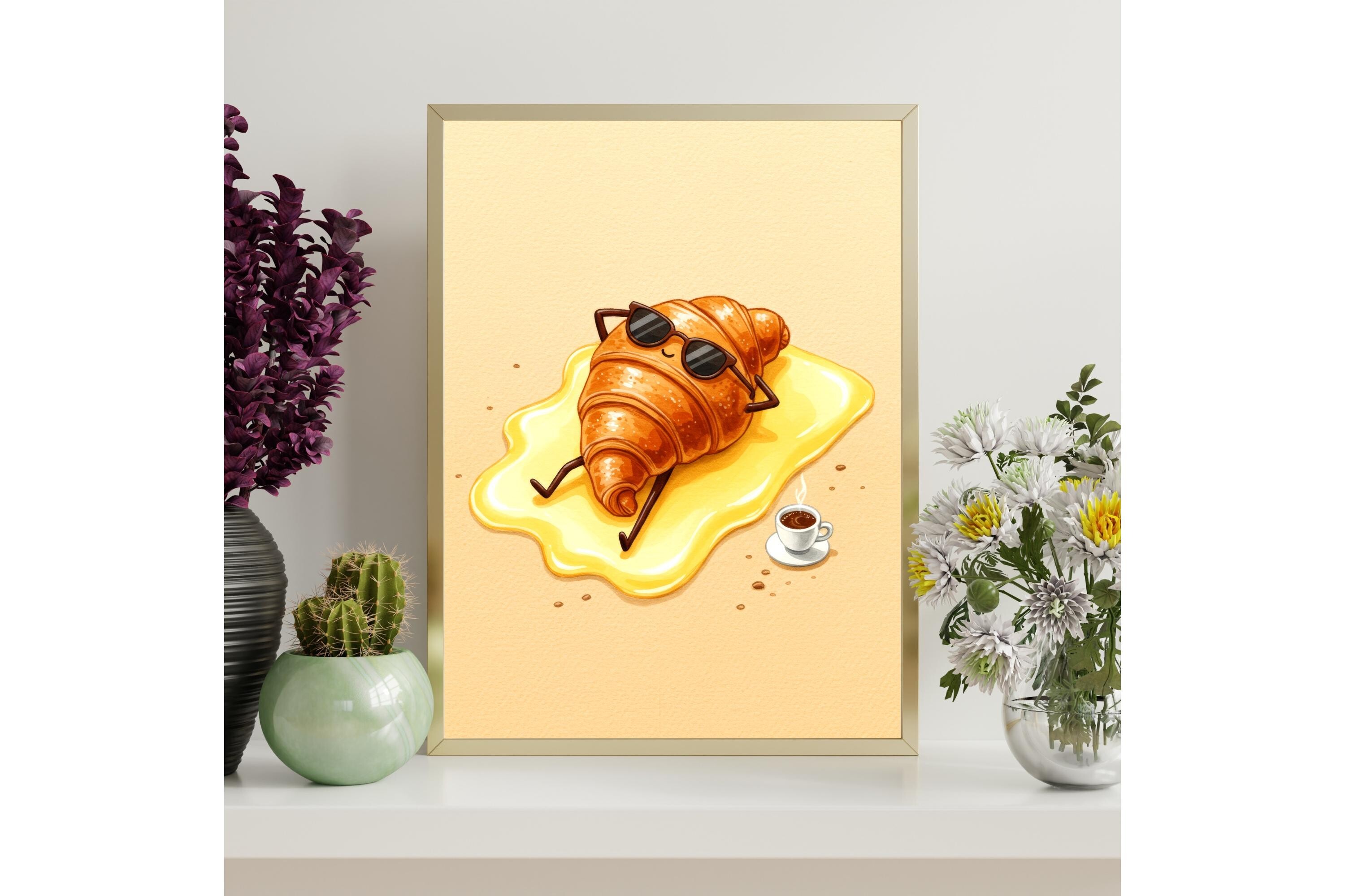 Funny Croissant Printable Wall Art