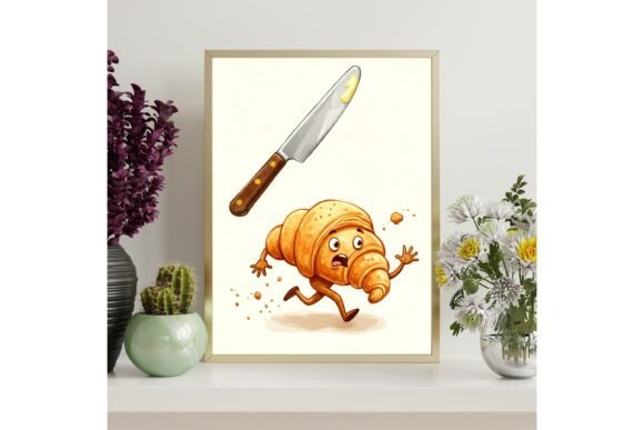 Funny Croissant Printable Wall Art Run