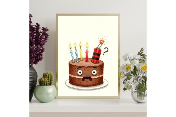 Funny Explosive Birthday Cake Printable