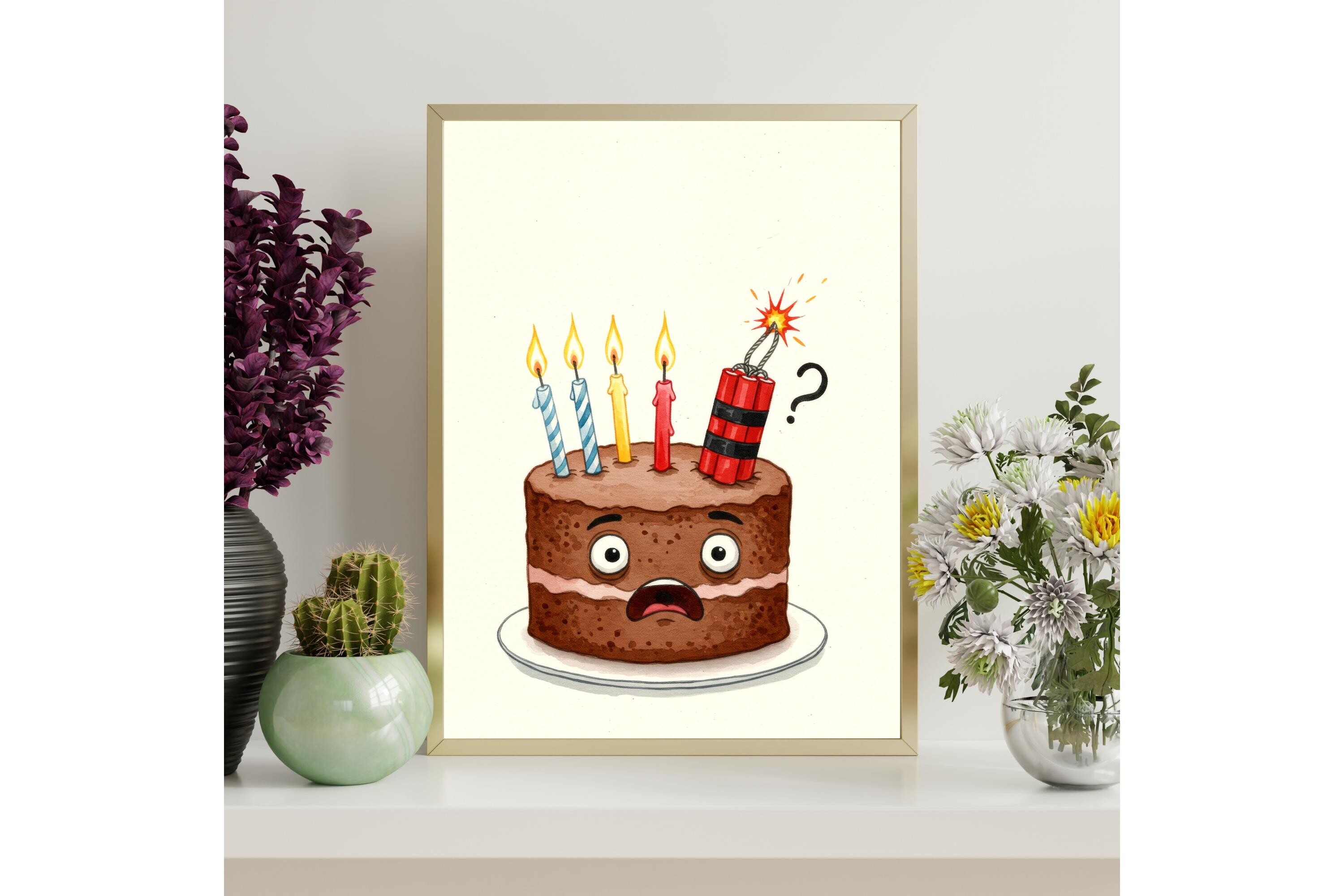 Funny Explosive Birthday Cake Printable