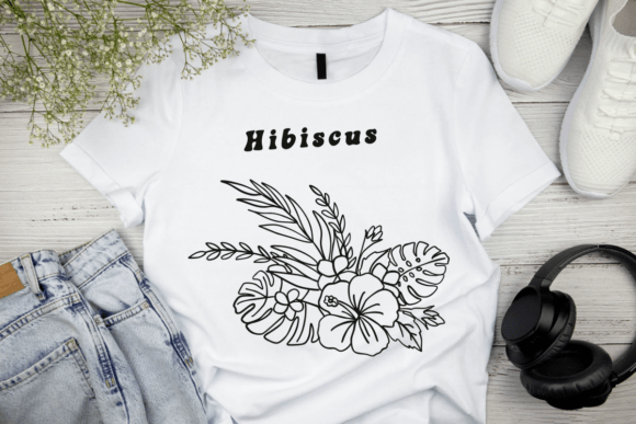Hibiscus Doodle Font PNG with transparent background - Preview 5