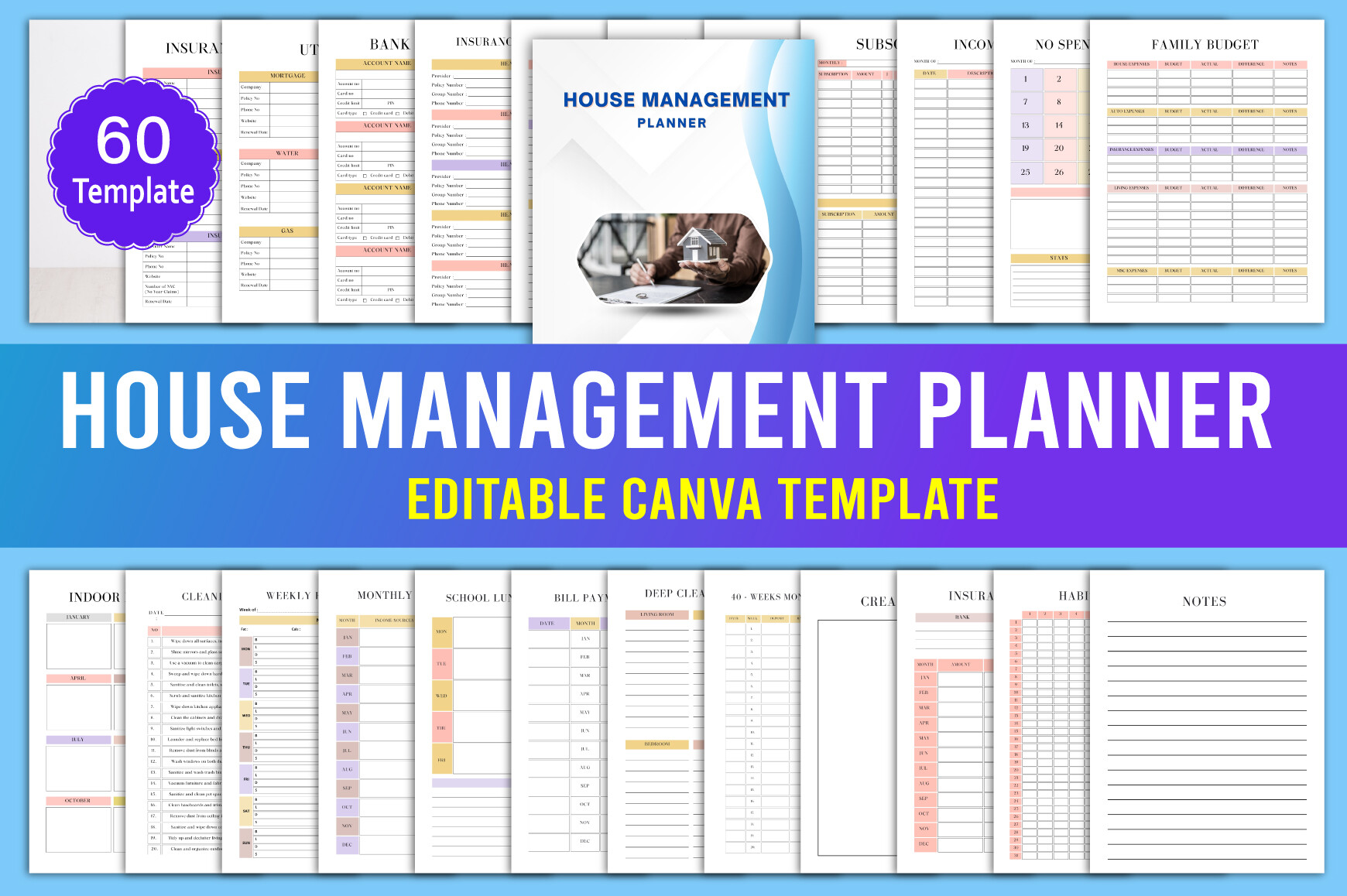 House Management Planner Canva